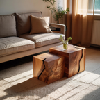 Farmhouse Solid Wood Square Coffee Table For Living Room