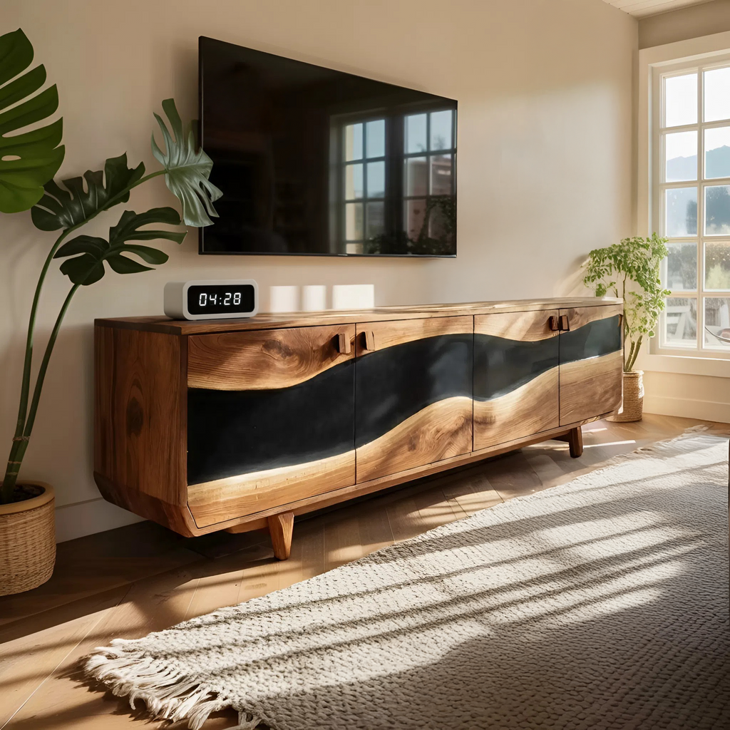 Modern Solid Wood TV Console For Minimalist Living Room