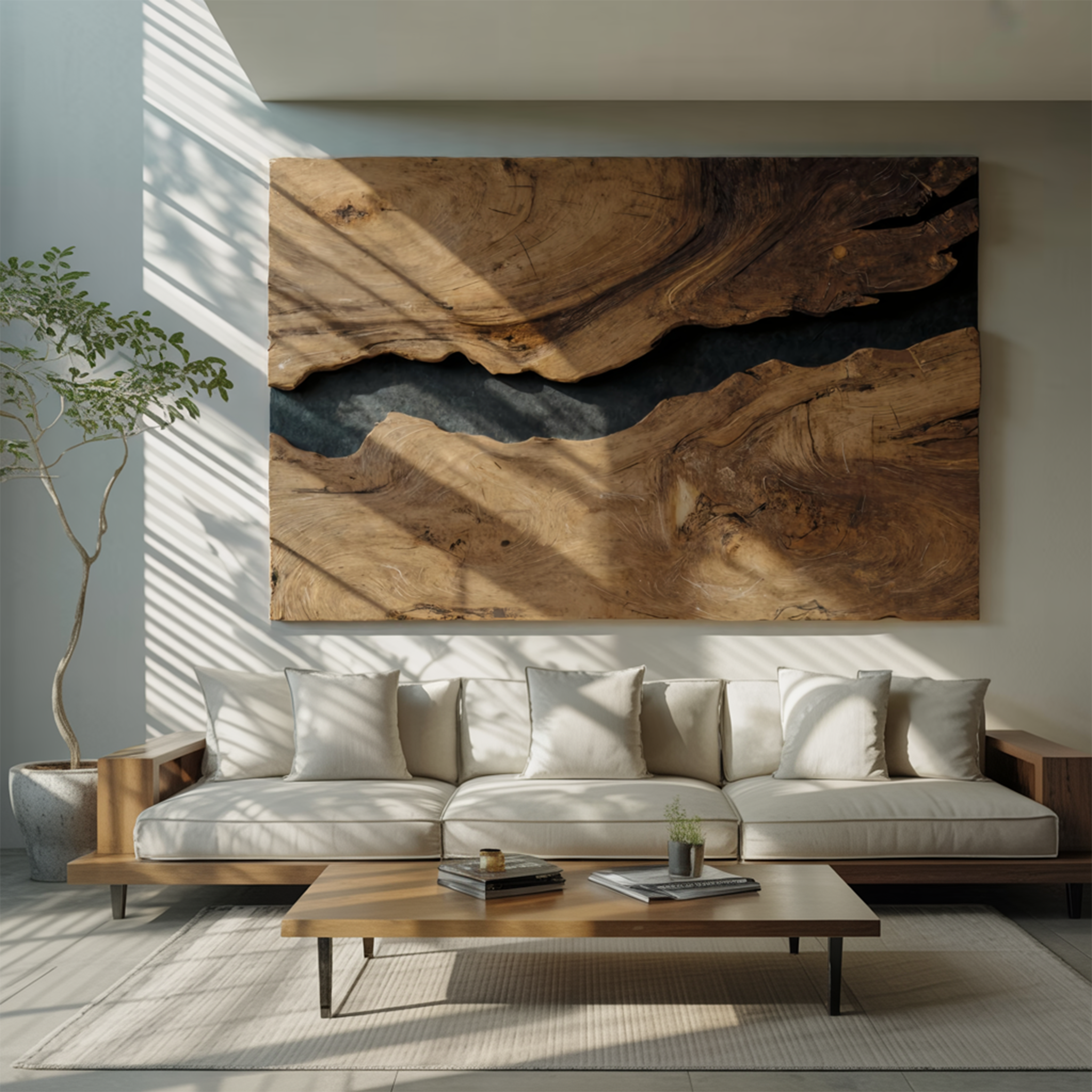 Modern Rectangular Wooden Wall Art For Home Decor