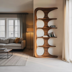Contemporary Sculptural Vertical Bookshelf For Living Room