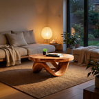 Modern Sculptural Coffee Table With Curved Base For Living