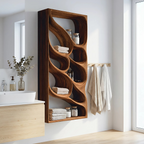 Organic Sculptural Wall Bathroom Shelf For Modern Bathroom
