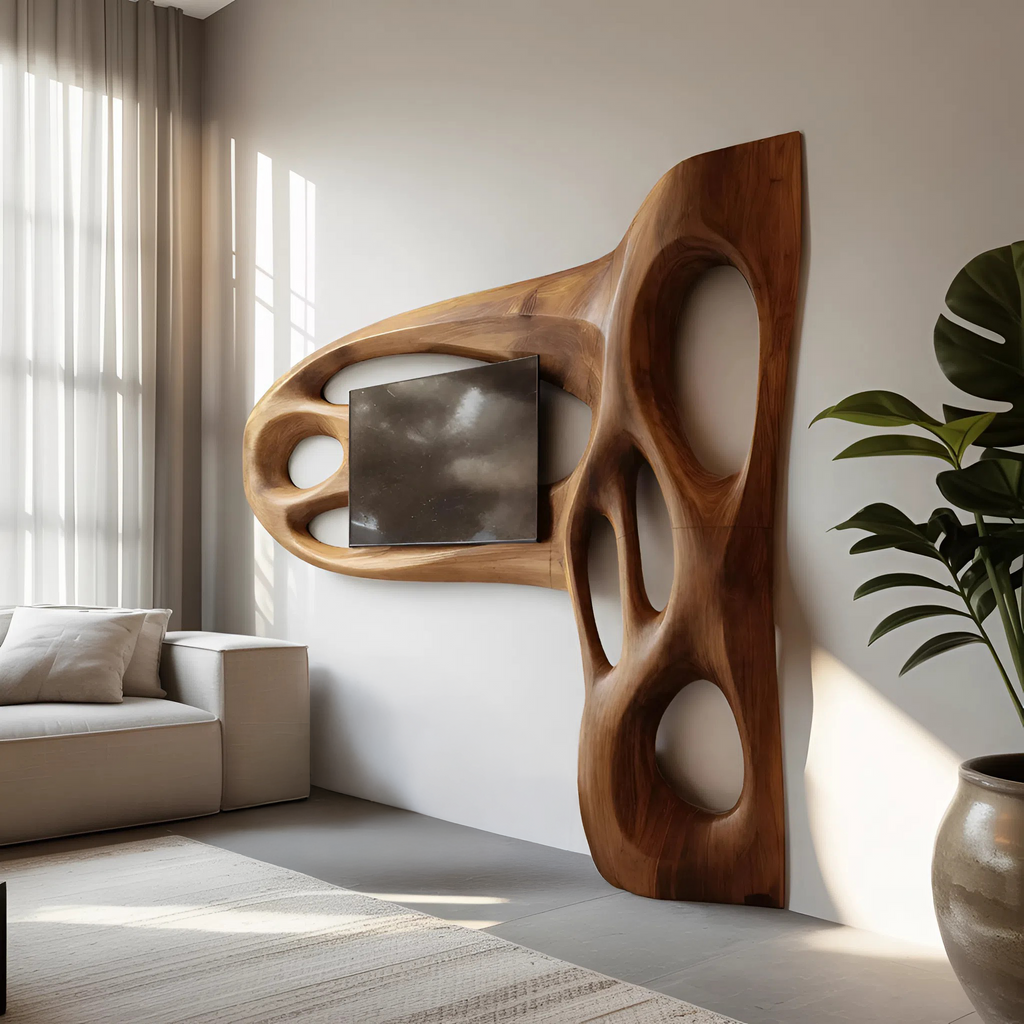 Contemporary Sculptural TV Frame For Living Room Decor