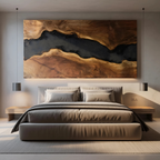 Modern Solid Wood Wall Sculpture For Bedroom Decor