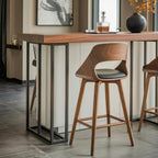 Mid Century Modern Bar Stool with Backrest For Kitchen Home Bar