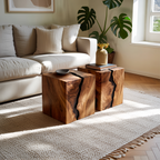 Handcrafted Solid Wood Low Coffee Table For Living Decor
