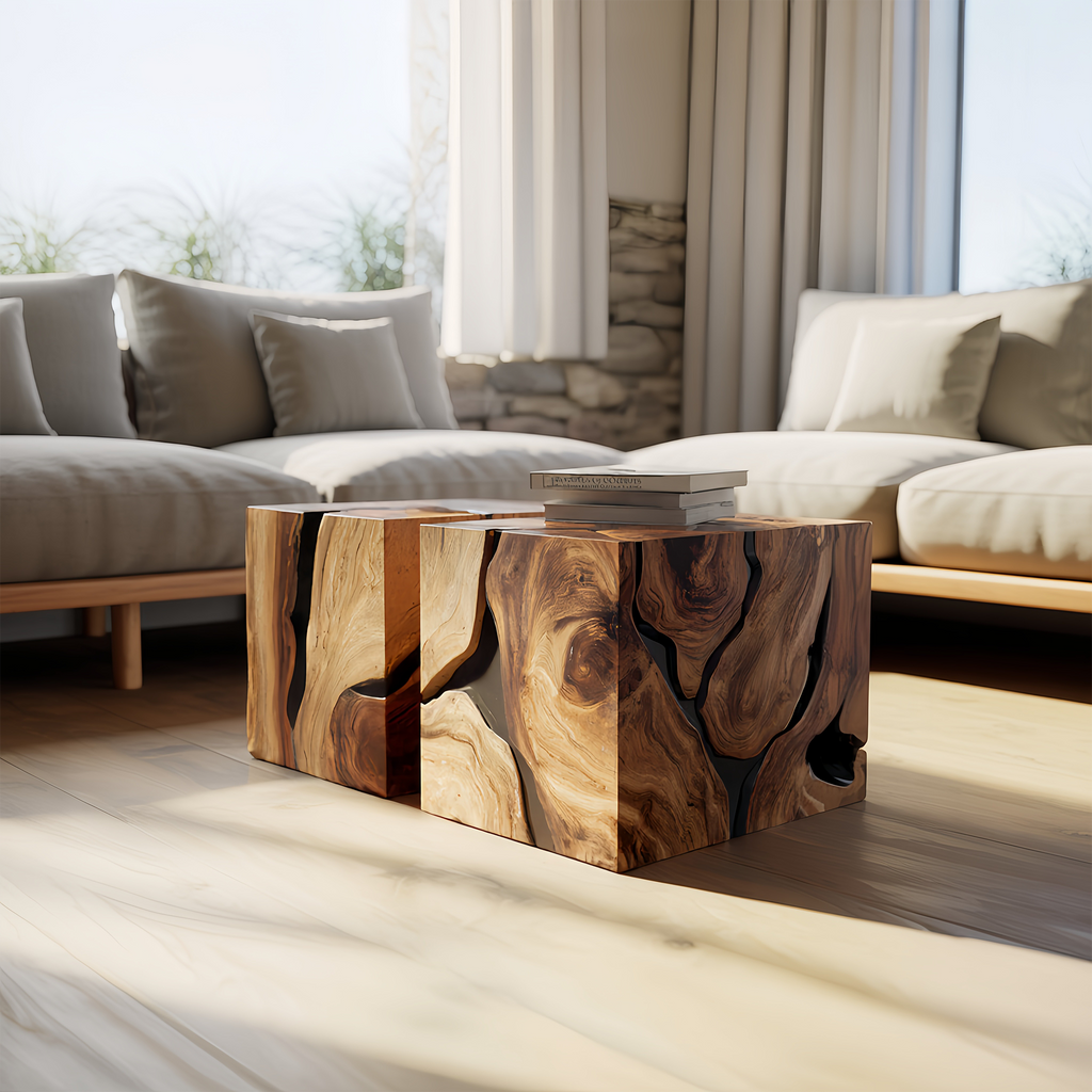 Handcrafted Wooden Square Coffee Table For Furniture Decor