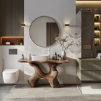 Rustic Solid Wood Vanity For Handmade Bathroom Look