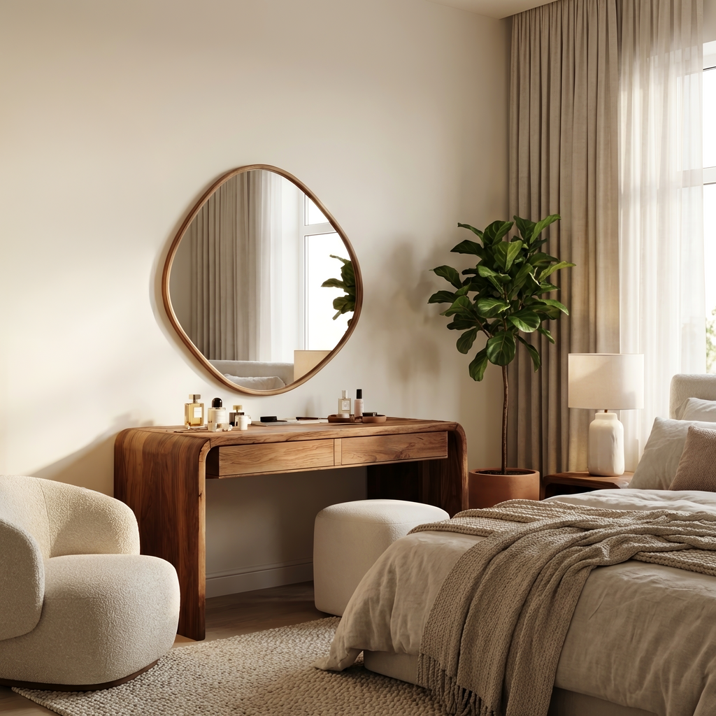 Modern Sculptural Vanity Table For Bedroom Interior