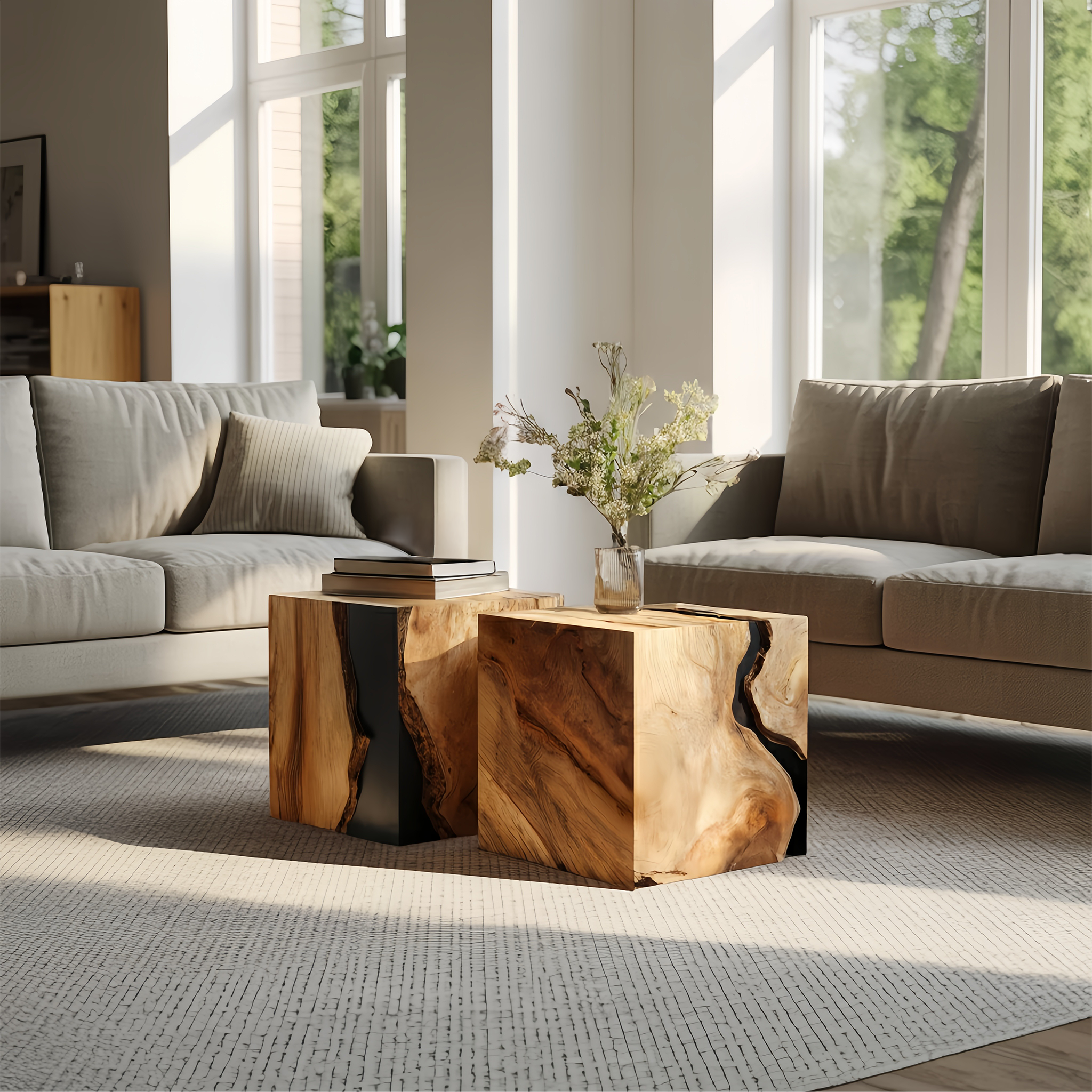 Farmhouse Low Coffee Table For Living Room And Lounge