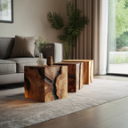 Farmhouse Wooden Cube Table For Modern Furniture Design