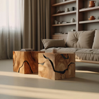 Handcrafted Wooden Cube Coffee Table For Rustic Decor