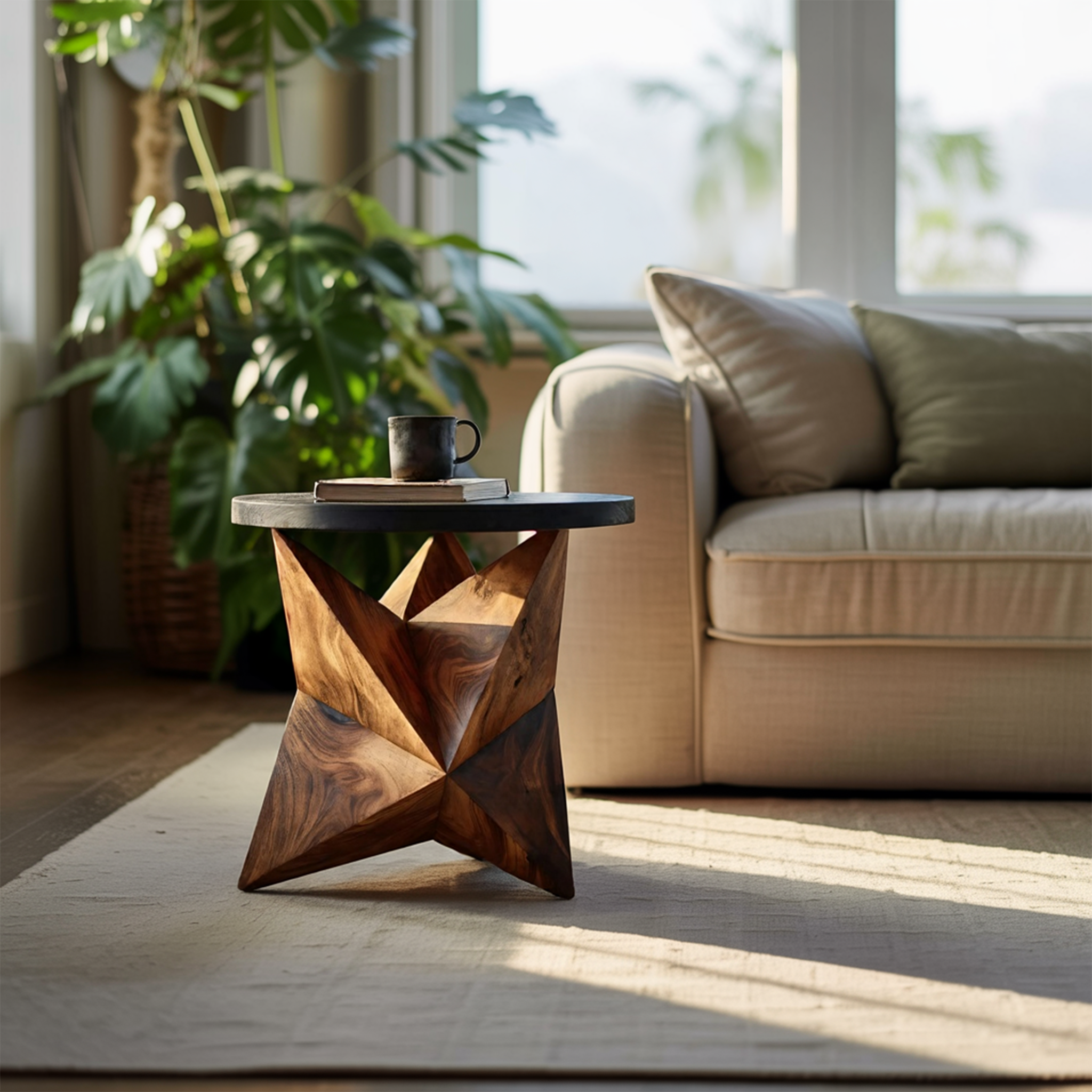 Handcrafted Wooden Side Table For Elegant Furniture Decor