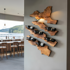 Handcrafted Wooden Live Edge Wine Holder For Bar Decor Ideas