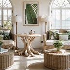 Farmhouse Round End Table Small Space Solution