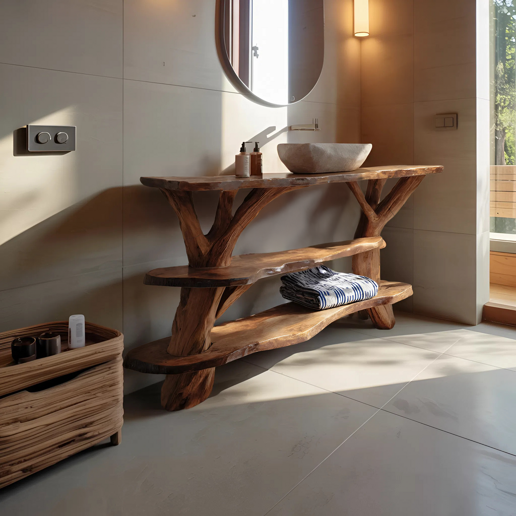 Modern Handcrafted Live Edge Bathroom Vanity For Elegant Bathroom Decor