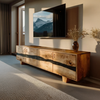 Mid Century Live Edge TV Cabinet For Living Room Design