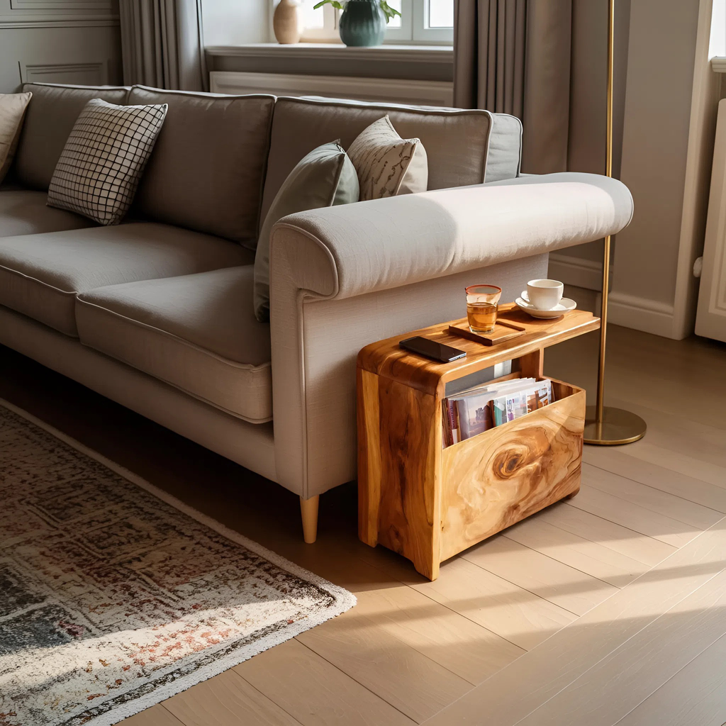 Handcrafted Live Edge Side Table For Elegant Furniture