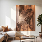 Modern Wall Sculpture With Flowing Layered Curves For Entryway