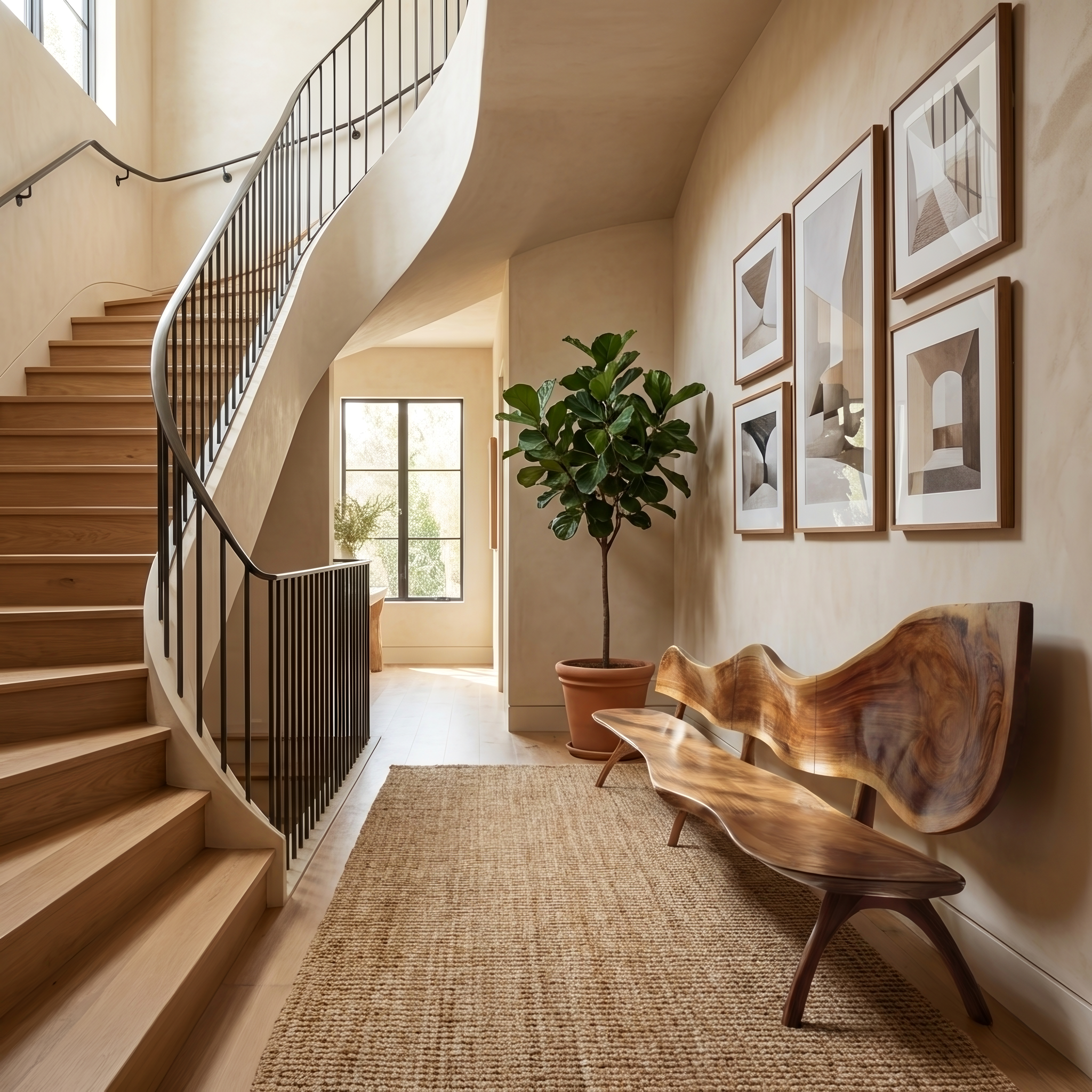 Live Edge Solid Wood Bench For Entryway Sitting Area
