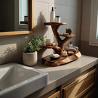 Organic Multi Tier Display Shelf For Bathroom