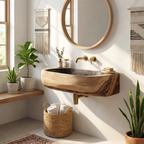 Mid Century Solid Wood Vanity Sink For Bathroom Furniture Decor
