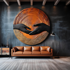 Mid Century Wooden Wall Art Sculpture For Living Room Decor