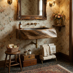 Handcrafted Solid Wood Vanity Sink For Natural Bathroom Style Decor