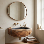 Modern Solid Wood Vanity Sink For Minimalist Bathroom Design