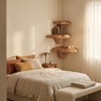 Farmhouse Solid Wood Mushroom Shelf For Bedroom Decor And Furniture Design