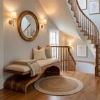Modern Sculptural Wooden Bench For Bedroom Decor