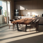 Furniture Decor Farmhouse Wooden Live Edge Dining Table Cozy