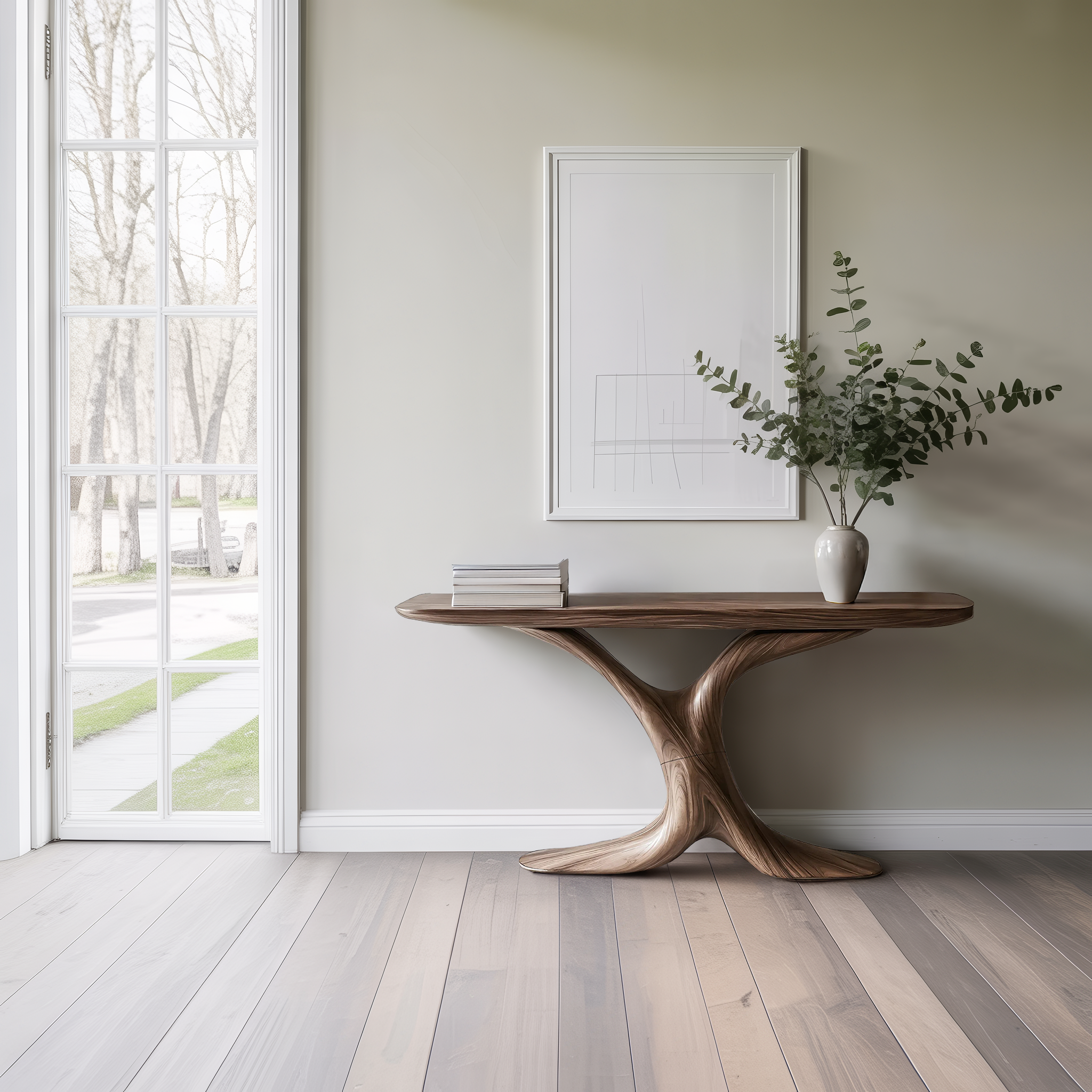 Handcrafted Wooden Live Edge Console Table For Entryway Decor