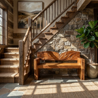 Solid Wood Entryway Bench For Natural Style Home Decor