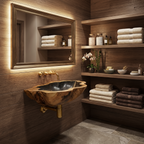 Handcrafted Solid Wood Vanity Sink For Custom Bathroom Furniture Decor