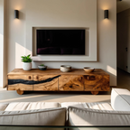 Farmhouse Live Edge TV Cabinet For Rustic Bedroom Decor