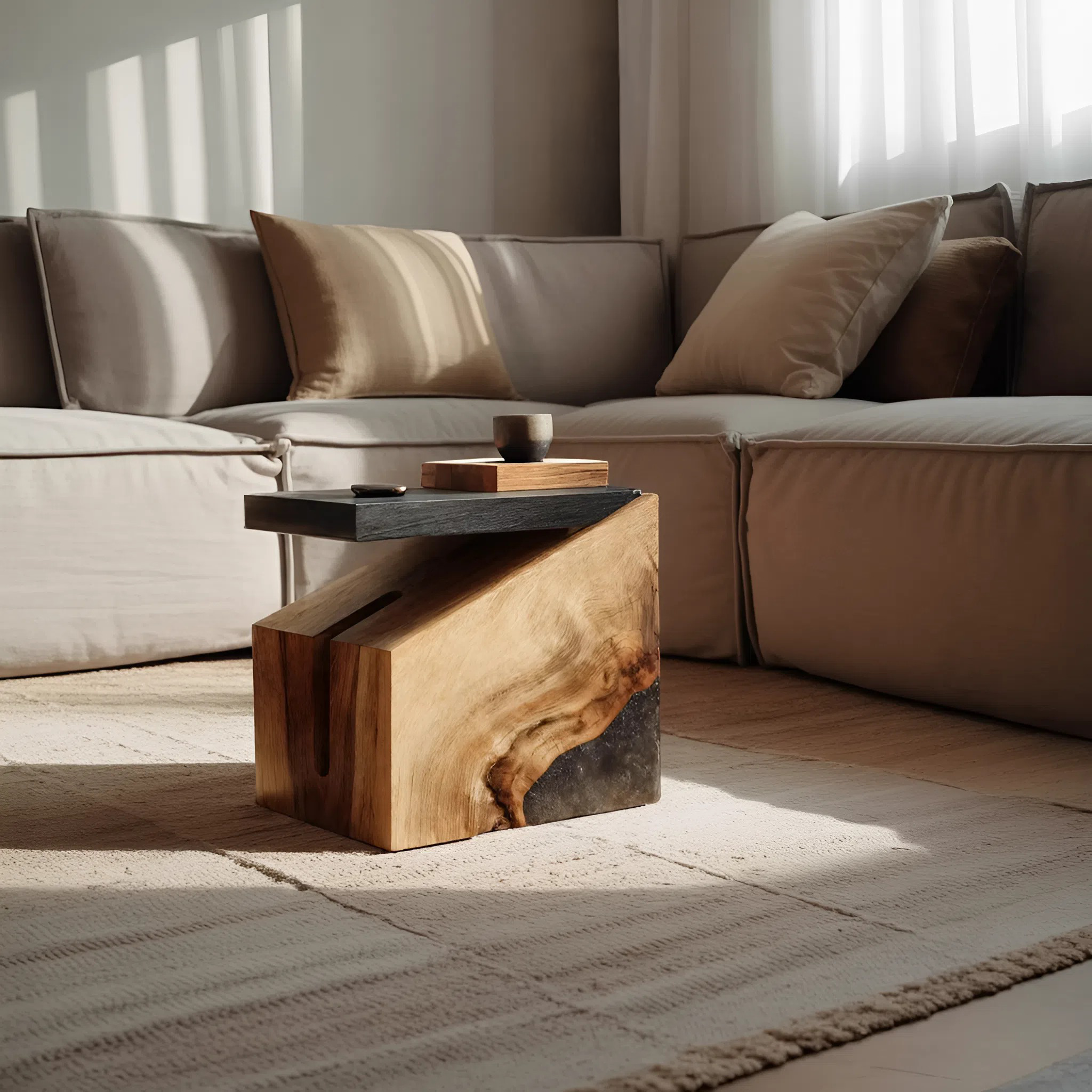 Mid Century Solid Wood End Table For Furniture Decoration