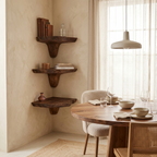 Mid Century Wooden Live Edge Mushroom Shelf For Living Room Decor