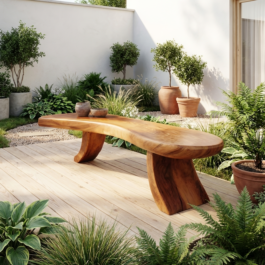 Modern Live Edge Entryway Bench For Minimalist Home Decor