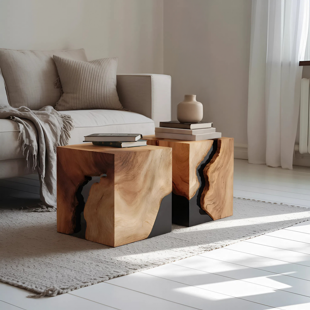 Modern Solid Wood Square Coffee Table For Home Style