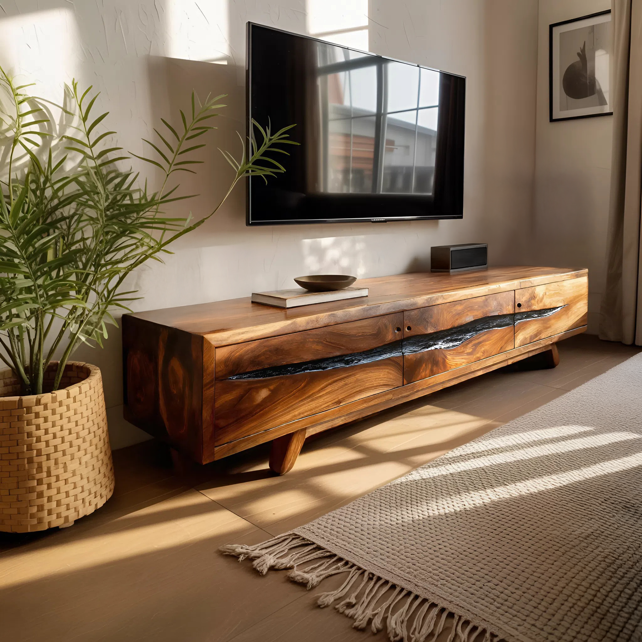 Farmhouse Solid Wood TV Console For Bedroom Design