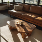 Mid Century Wooden Live Edge Table For Furniture Decor