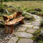 Farmhouse Ergonomic Wood Bench For Backyard Retreat