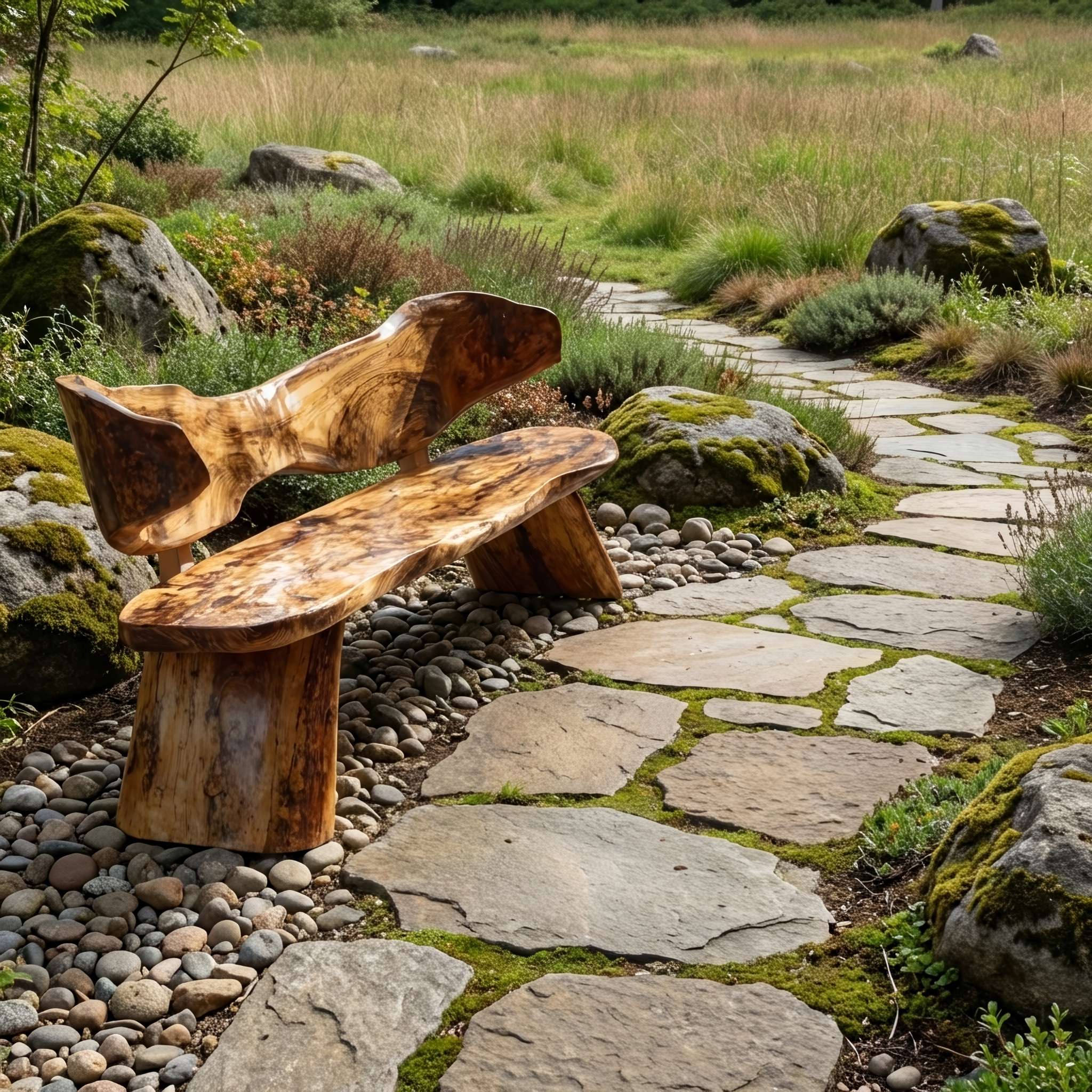 Farmhouse Ergonomic Wood Bench For Backyard Retreat