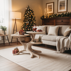 Handcrafted Round End Table For Living Room Holiday Furniture Decor