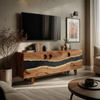Farmhouse Solid Wood Media Stand For Home Decor