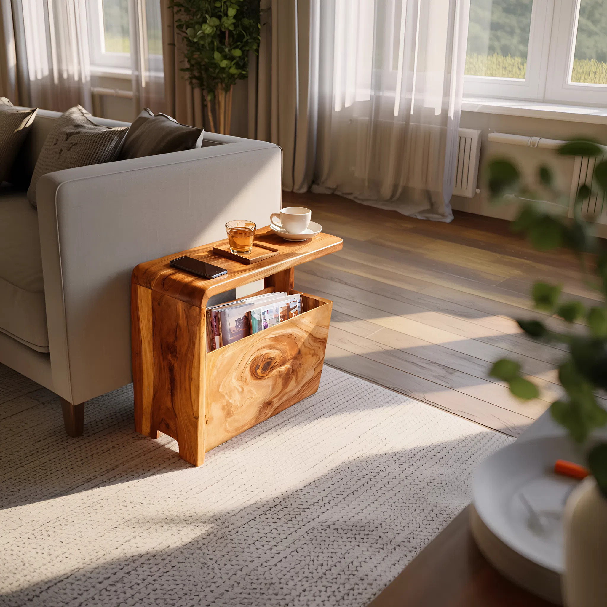 Handcrafted Live Edge Side Table For Elegant Furniture