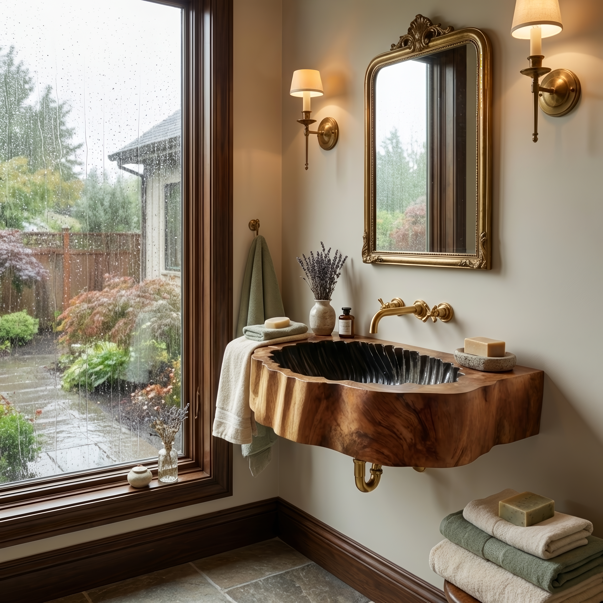 Farmhouse Solid Wood Vanity Sink For Cozy Bathroom Decor