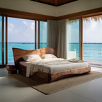 Organic Platform Bed And Headboard For Minimalist Bedroom Design