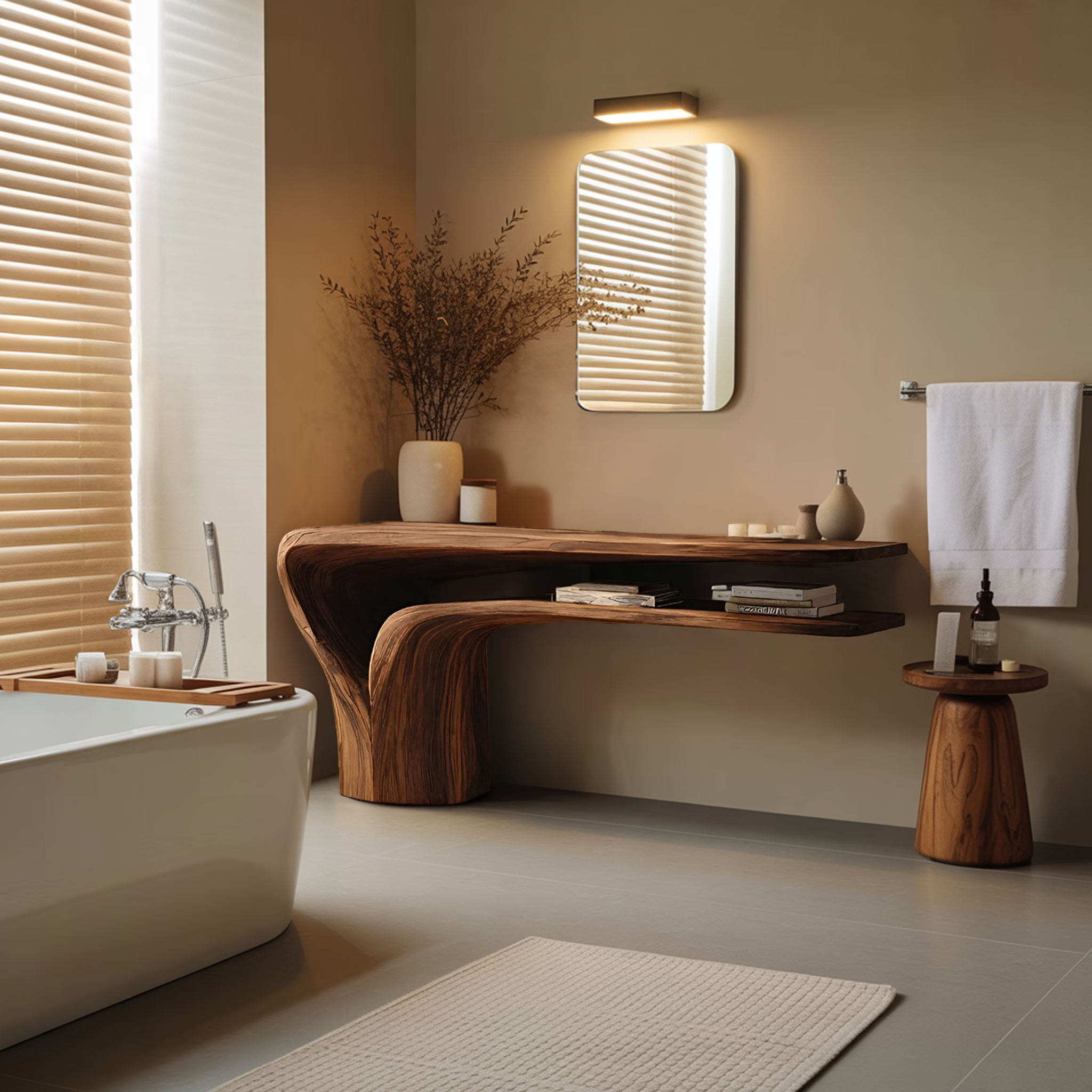 Organic Vanity Table For Bedroom Interior Space